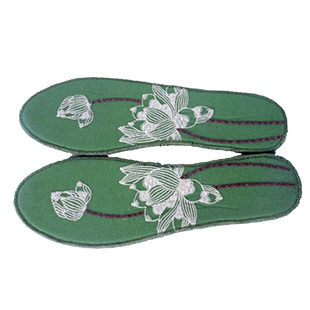 九天北京市新款大陆莲池原创设计绣花棉布莲花刺绣吸汗减震鞋垫