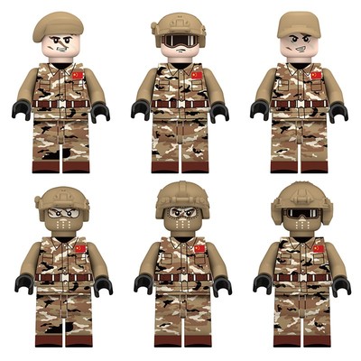军事人仔特种兵士兵积木儿童玩具
