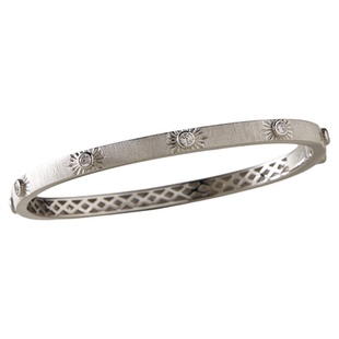 素图星芒手镯925银锆石拉丝小众设计感银镯子精致轻奢高级感手饰