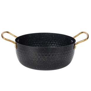 韩式不锈钢麦饭石汤锅家用火锅锅具汤锅小火锅双耳锤纹拉面泡面锅