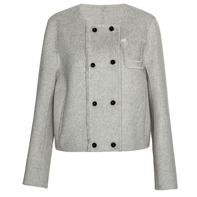 罗衣时尚小香风短款毛呢外套