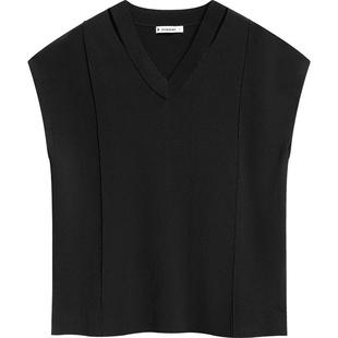 播黑色针织马甲女商场同款2024春夏设计感叠穿背心上衣BDR2SD0747