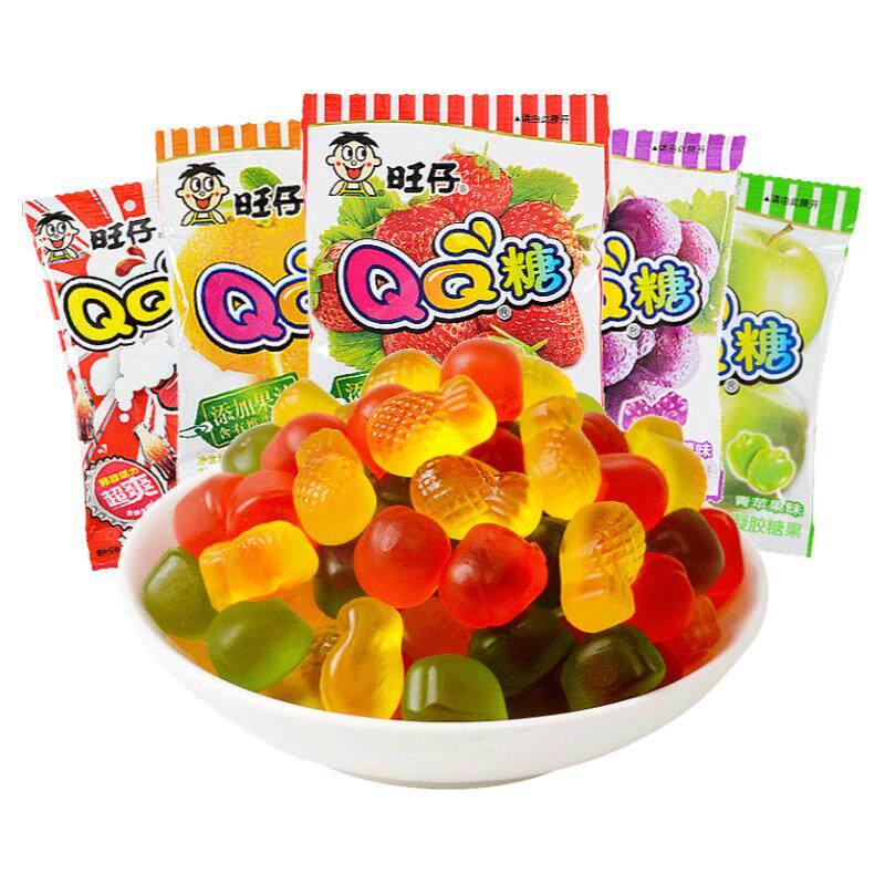 六一食品旺仔QQ糖休闲小零食品8090后童年怀旧儿童果汁软糖果小吃