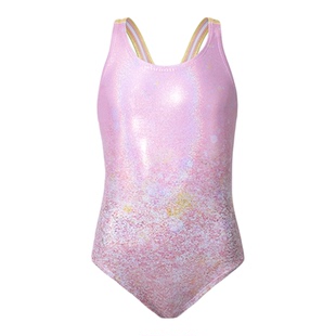 韩国BARREL儿童竞速泳衣连体女童游泳馆训练反光系列可爱2025新款