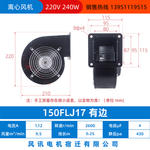 130 380 150FLJ1 220V小型工頻多翼式 氣模離心鼓風(fēng)機(jī)