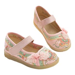 汉服鞋女童老北京儿童布鞋古风格格鞋国风马面裙鞋子春秋款绣花鞋