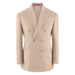 【钢花呢50羊毛】CULTUM秋冬保暖意式复古戗驳领双排扣西服套装男