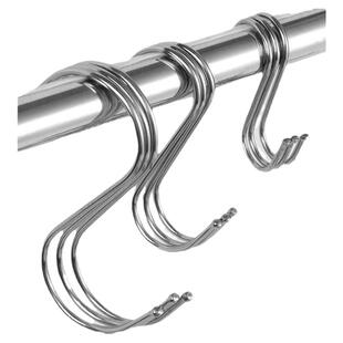 实心不锈钢s型挂钩加厚多功能挂钩晒香肠挂腊肉钩子厨房衣柜挂钩