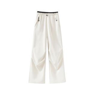 班尼路软壳冲锋登山裤女秋冬高腰宽松休闲薄绒保暖工装运动卫裤N