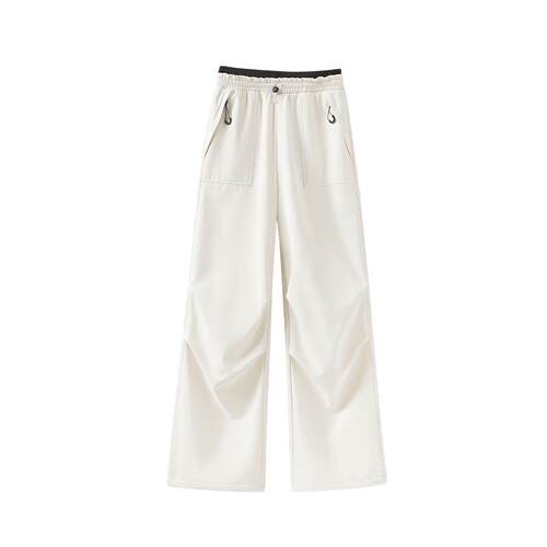 班尼路软壳冲锋登山裤女秋冬高腰宽松休闲薄绒保暖工装运动卫裤N