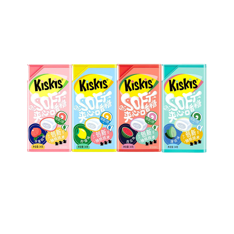 酷滋夹心口香糖kiskis情话纸条