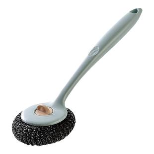 厨房长柄洗锅刷洗碗清洁刷锅子的刷子家用不锈钢钢丝球洗碗锅神器