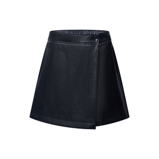 LILY2026春新款复古休闲百搭气质通勤深色裙裤女A字直筒阔腿短裤