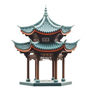 中国美术学院文创西湖集贤亭榫卯积木小夜灯摆件儿童节男生日礼物