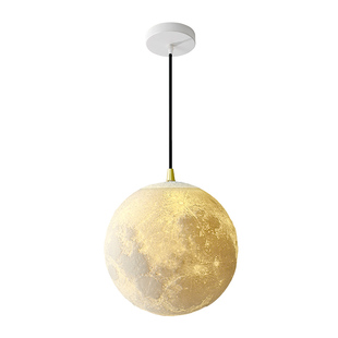 月球灯吊灯3d球形床头卧室磁吸免布线超大设计师创意圆球月亮吊灯