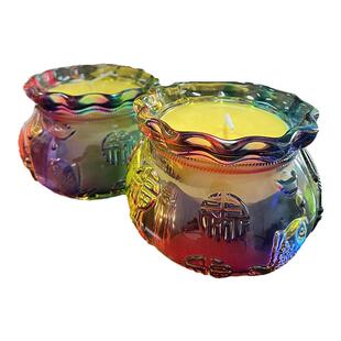 缘益坊香灯烛套装蜡烛送人礼物聚财钱袋酥油灯琉璃水晶香炉36小时