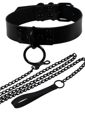 铃铛项圈牵引绳女朋友暗黑链子