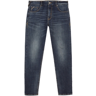 905杰克琼斯男装秋季时尚休闲纯色长裤子锥形水洗猫须牛仔裤男款