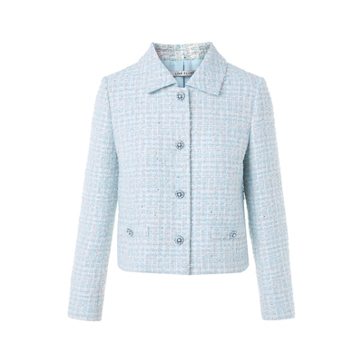 朗姿莱茵福莱尔编织花呢套装裙