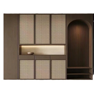 实木藤编门卧室门厨房卫生间室内隔断门酒店民宿定制推拉衣柜门