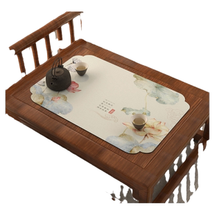 新中式禅意一人茶席红木茶台吸水垫实木茶桌垫布硅藻泥沥水垫桌旗