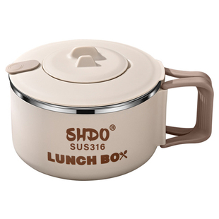 膳大皇316不锈钢日式泡面碗宿舍学生带盖大容量食堂打饭方便面碗