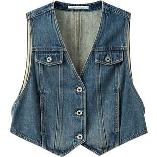 【倪妮同款】播商场同款休闲牛仔马甲女夏季宽松外套BDS2MD2676