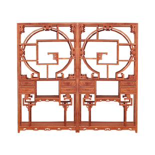 红木家具刺猬紫檀五福博古架非洲花梨木多宝阁中式实木隔断古董柜