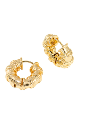 竹节耳环高级感金色hoop耳圈2cm