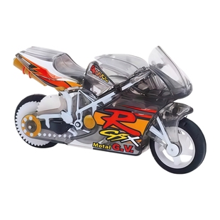 呲火花摩托车玩具仿真摩托机甲回力惯性车创意火石闪光滑行玩具车