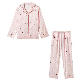 【月光丝】爱美丽讨你欢心印花凉感睡衣早秋短袖长裤家居服套装女