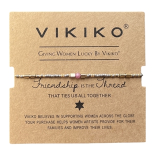 VIKIKO 串珠天然紫碧玺水晶四季百搭高端细小手链女小礼物