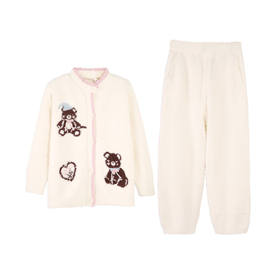 安之伴【巨保暖】半边绒睡衣女款秋冬季珊瑚绒加厚冬天可爱家居服