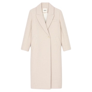【白色胶囊】bash冬季经典法式羊毛混纺长款西装毛呢大衣1H24KAAL