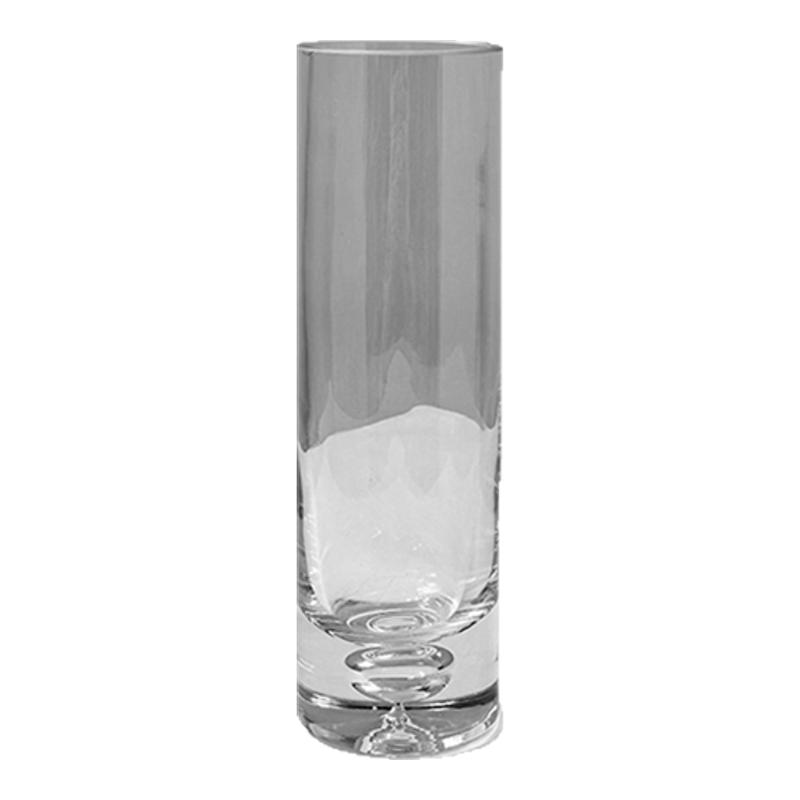 态生活 ins轻奢风直筒细口透明玻璃花瓶摆件现代客厅卧室水培花器