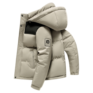 啄木鸟中年男士连帽棉衣冬季加厚保暖爸爸装休闲羽绒棉服冬装外套