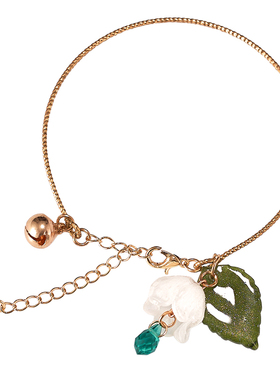 一步一响 超划算铃兰热缩花原创设计汉服配饰铃铛手环女小众手工