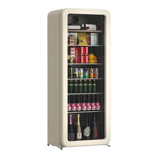 HCK哈士奇冰吧家用客厅冷藏柜水吧透明茶叶冰箱玻璃门饮料柜家用
