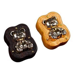 黑檀木镶嵌生肖马卡通小熊diy配件手工编绳项链吊坠包包挂件配饰