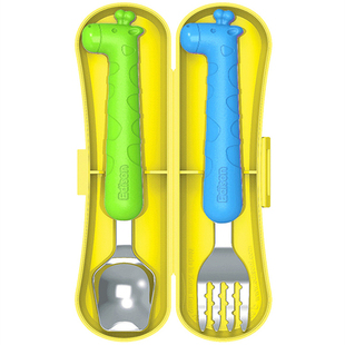 韩国edison爱迪生儿童吃饭餐具不锈钢叉勺婴儿勺子宝宝叉子筷子套