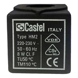 Castel卡士妥电磁阀线圈9100/RA6 Type HM2 220V-230V 孔径11mm