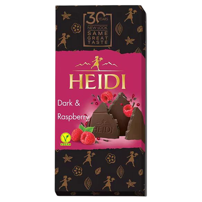 原装进口HEIDI赫蒂黑巧克力排块树莓荷柠檬75%85%圣诞节七夕礼物