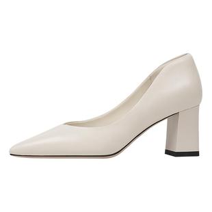 吴大叔红云鞋职业鞋女裸色高跟鞋粗跟超软羊皮不累脚气垫缓震单鞋