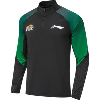 李宁立领男印花长袖T恤运动服