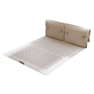 政府补贴碳素钢悬浮床真皮中古风小户型可拆洗皮布双拼铁艺架子床