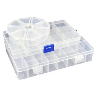 亚克力透明收纳盒小格子分格装盒子diy配件珠子耳环耳饰品首饰盒