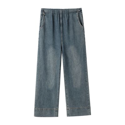 冬季孕妇裤牛仔裤韩版抽绳直筒裤宽松外穿夏阔腿裤加绒显瘦休闲女