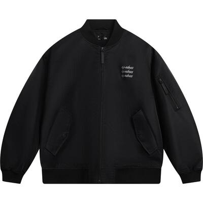 李宁宽松棒球领男休闲夹克运动服