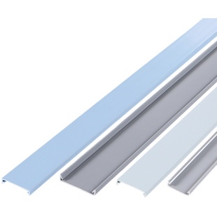 PVC配线槽盖子灰白蓝色行线布线槽卡扣滑盖塑料盖板3530506080100