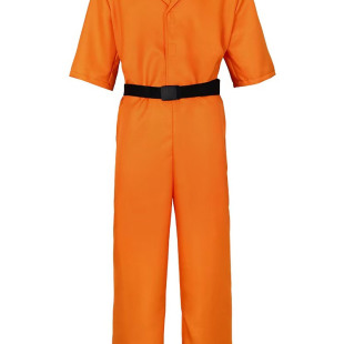 路易吉庭审同款囚服纯狱风橙色收腰连体衣网红同款橙色囚犯cos服